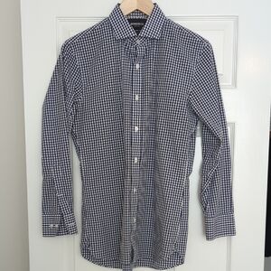 Bonobos Navy and White Gingham Dress Shirt